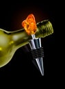 Bottle of Wine with a Stopper from Amber Royalty Free Stock Photo