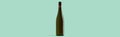 Bottle of wine on turquoise background. Mock up drink with place for you lable and text