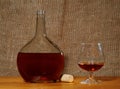 Bottle and wineglass with cognac