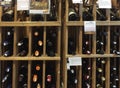Bottle of wines at shelves selling
