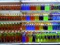 Bottled Fruit Juice and Energy Drinks sold in a Grocery