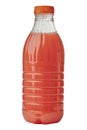 Bottled fruit juice isolated over white background Close up Royalty Free Stock Photo