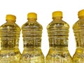 Bottled vegetable oilon a white background with clipping path
