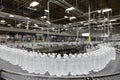 Bottled water on conveyor at bottling plant