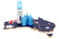 Bottled Water Delivery Service in Australia, 3D rendering