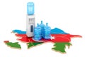 Bottled Water Delivery Service in Azerbaijan, 3D rendering