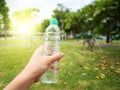 Bottled water in the park