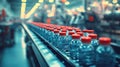 Bottled water production line Royalty Free Stock Photo