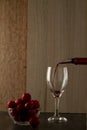 Bottled wine pouring spout serving red wine Royalty Free Stock Photo