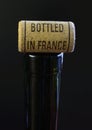 Bottleneck and cork with inscription Bottled in France