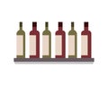 Bottles alcohol drinks on shelf Royalty Free Stock Photo