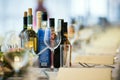 Bottles of alcohol on a party table Royalty Free Stock Photo