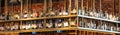 The Bottles Of Alcohol And Spirits On Backlight Shelves At A Pub Or Bar. Royalty Free Stock Photo