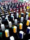 Bottles of alcoholic drink sold in a grocery