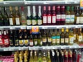 Bottles of alcoholic drink sold in a grocery