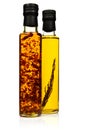 Bottles of aromatic olive oil.