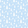 Bottles and balloons pattern for newborns Royalty Free Stock Photo