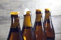 Bottles of beer closeup Royalty Free Stock Photo