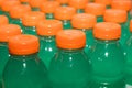 Bottles of Blue Gatorade with Orange Caps