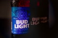 Marinette,WI/U.S.A.-Nov9,2019: Bottles of Bud Light beer, an American light beer