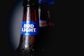 Marinette,WI/U.S.A.-Nov9,2019: Bottles of Bud Light beer, an American light beer