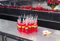 Bottles of carbonated drink strawberry Fanta