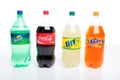 Bottles of carbonated softdrinks soda drink Royalty Free Stock Photo