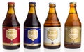 Bottles of Chimay Blue, White, Blonde and Red beer Royalty Free Stock Photo