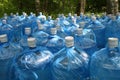 Bottles of clean water in the forest Royalty Free Stock Photo