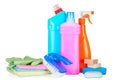 Bottles with cleaning agents for cleaning the house Royalty Free Stock Photo