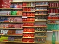 Bottles of Coca-Cola for sale in Coca-Cola gift shop.