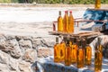 Bottles of croatian homemade wine prosek