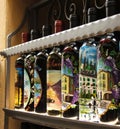 Bottles decorated with beautiful landscapes of bellagio