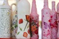 Bottles with decorative designs