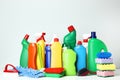 Detergent and cleaning tools Royalty Free Stock Photo