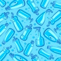 Bottles detergent pattern, background set. Collection icon bottles detergent. Vector Royalty Free Stock Photo
