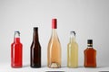 Bottles with different alcoholic drinks Royalty Free Stock Photo