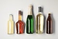 Bottles with different alcoholic drinks Royalty Free Stock Photo