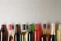 Bottles with different alcoholic drinks Royalty Free Stock Photo