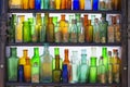 Bottles with different colors Royalty Free Stock Photo