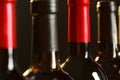 Bottles of different wines. Expensive collection Royalty Free Stock Photo