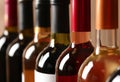 Bottles of different wines. Expensive collection Royalty Free Stock Photo