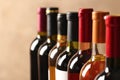 Bottles of different wines. Expensive collection Royalty Free Stock Photo