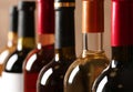 Bottles of different wines. Expensive collection Royalty Free Stock Photo