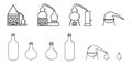 Bottles and Distillation Set Royalty Free Stock Photo