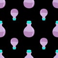 Bottles with Elixir seamless pattern. The concept of Halloween. Vector. Design of banners, wrapping paper, packaging,web Royalty Free Stock Photo
