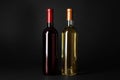 Bottles of expensive red and white wines Royalty Free Stock Photo