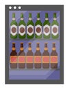 Beer in Fridge, Drink in Cold Container Vector