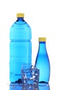 Bottles and glass of mineral water Royalty Free Stock Photo