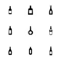 Bottles 9 icons set